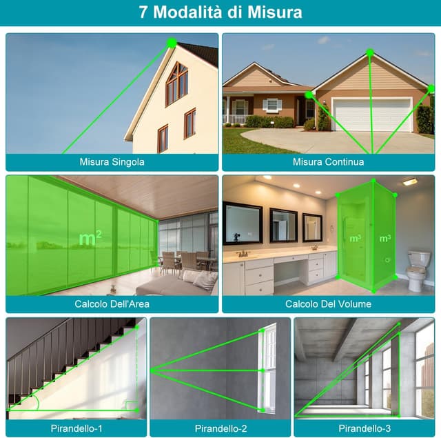 Thumbnail 6 de Kiprim LD100 Metro Laser Professionale verde fino a 100 m, ±2 mm, Classe II, USB-C ricaricabile
