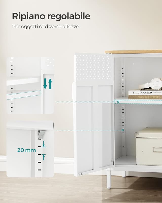 Thumbnail 6 de SONGMICS Armadio metallico 40x80x76 cm beige/bianco 🗄