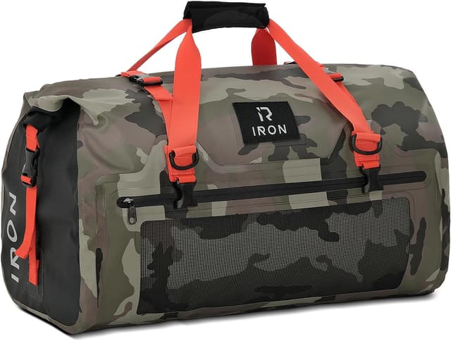 Detalle de BORLENI Motorrad Hecktasche Gepäckrolle wasserdicht 70L mit Rolltop, Reflektoren & MOLLE