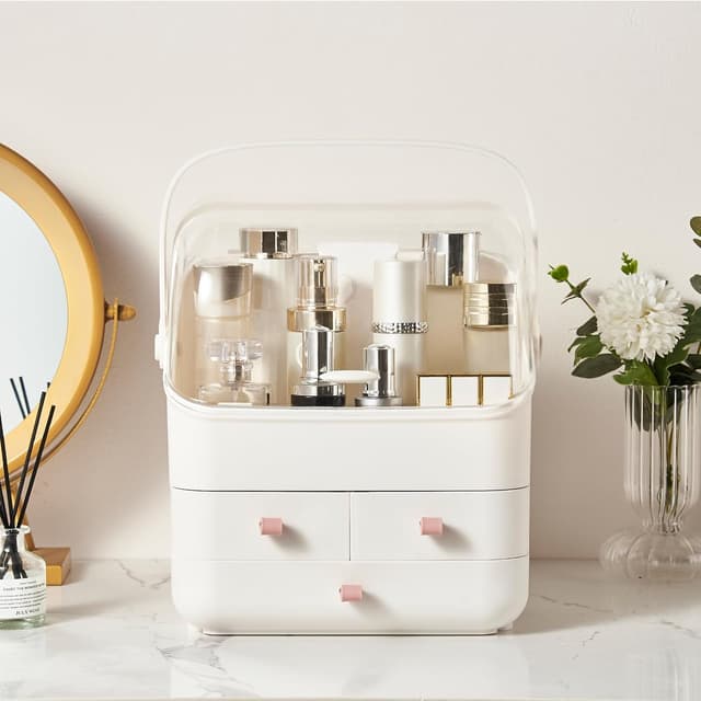 Thumbnail 5 de Makeup Organiser Holder with Lid 3-Drawer