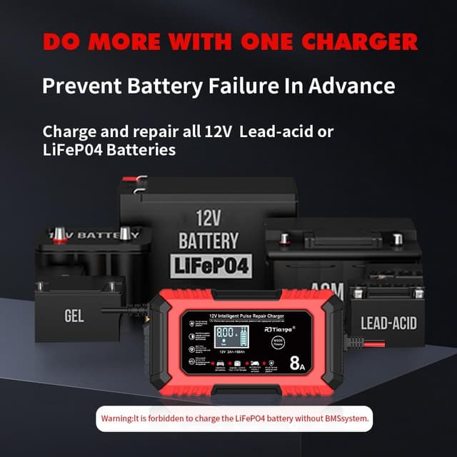 Thumbnail 3 de 8A Car Battery Charger LiFePO4 12V