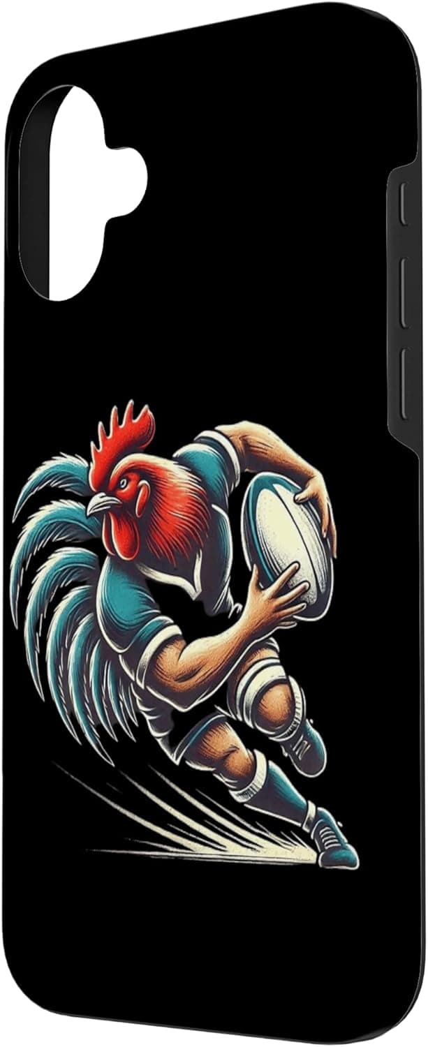 Detalle de Coque de protection en deux parties pour iPhone 16 Plus – motif Rugby Coq de Poules Joueur de Rugby