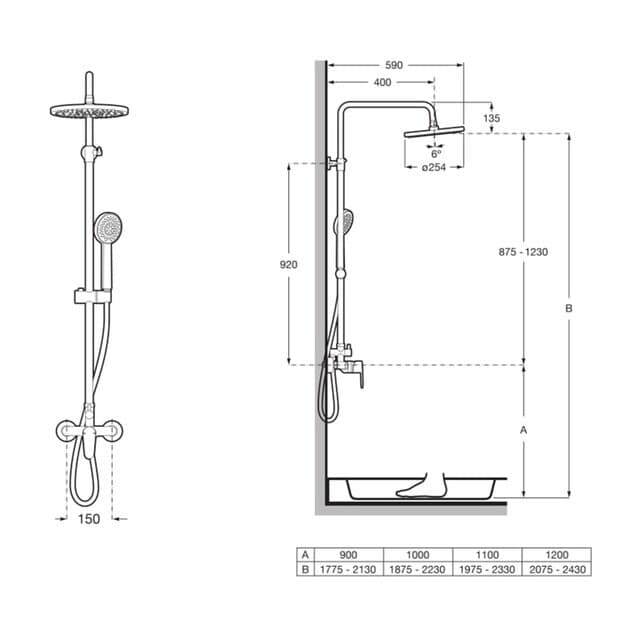 Detalle 2 de Roca Victoria Plus columna ducha 250 mm