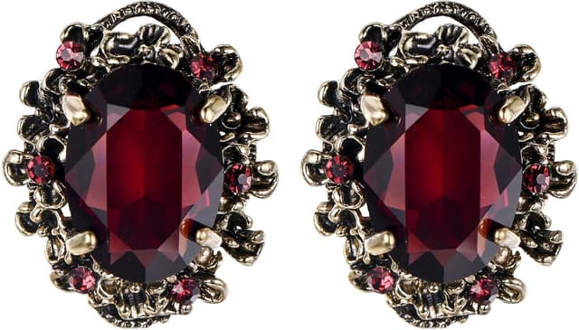 Detalle de Boucles d’oreilles Clearine Femme Victorian Style Cristal floral cameo inspiré oval