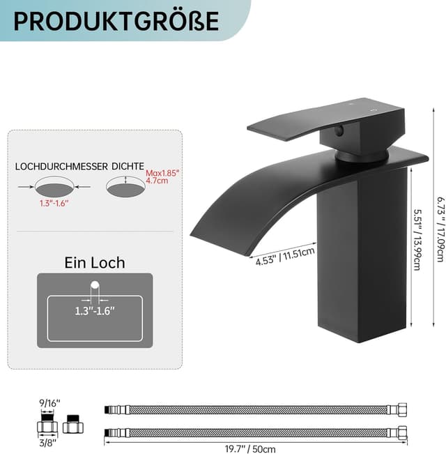 Thumbnail 4 de Fransiton Wasserfall Waschtischarmatur