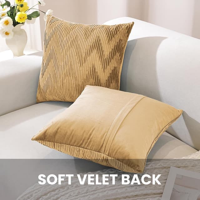 Detalle de Ystyle lot de 2 housses de coussin en velours 40x40 avec fermeture éclair cachée en forme de cœur