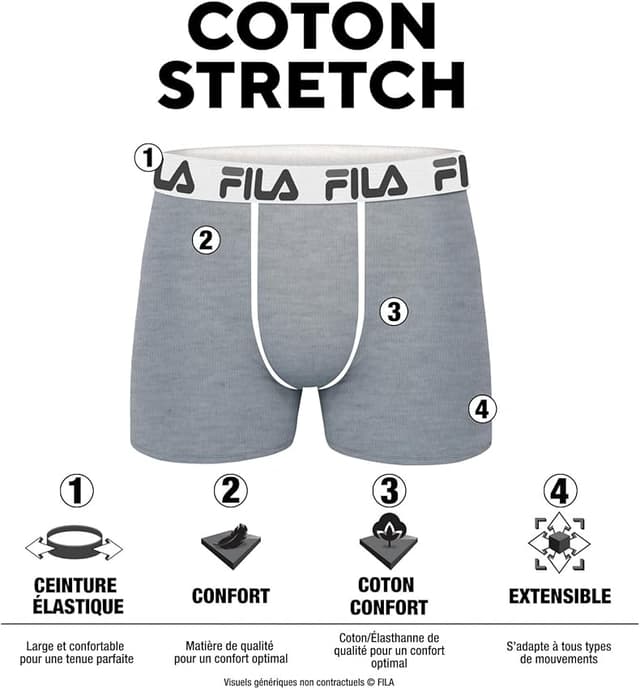 Detalle 2 de FILA Calzoncillos Boxer algodón 4 unidades