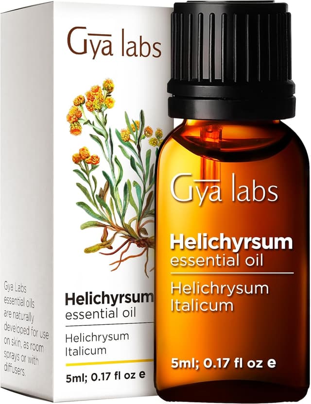 Detalle de Gya Labs Helichrysum Essential Oil for Skin (100% Pure Natural) – Sweet Earthy Scent, 5ml