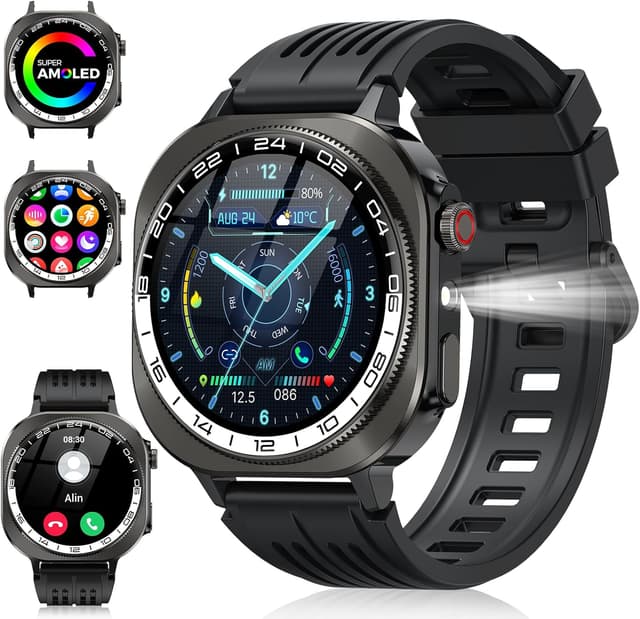 Detalle de Military Smart Watch for Men (2026) 1.43" HD AMOLED Outdoor Fitness Watch
