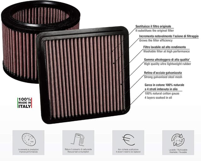 Detalle de Simoni Racing SR05 cartuccia filtro aria motore per OPEL e FIAT