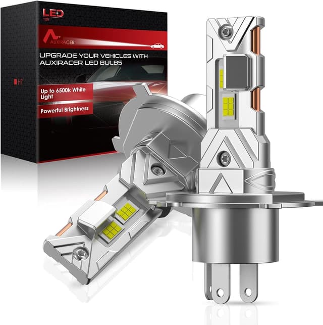 Detalle de H4 LED 18000LM 6500K Lumière Blanche, ampoules H4 “mini” plug and play (2 pièces) — 9-24V, durée de vie annoncée 50 000+ h