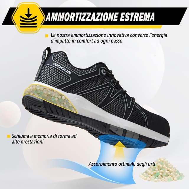 Detalle de Scarpe antinfortunistiche uomo/donna S3 ESD SRC FO impermeabili, leggere (EU 36–47)