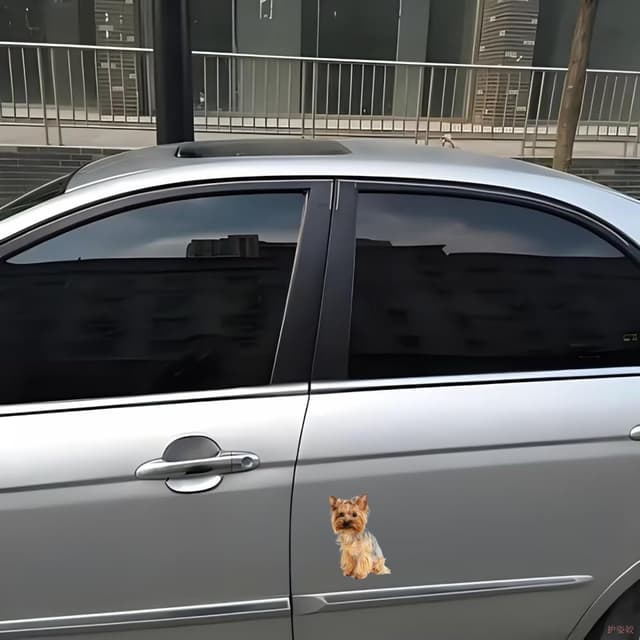 Detalle 2 de TIZIKJ Yorkshire Terrier Aufkleber Reflektierend 22 cm