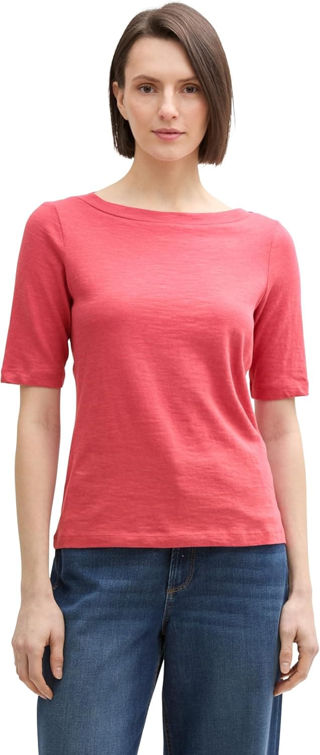 Detalle de TOM TAILOR T-Shirt Donna 1046965: maniche corte e vestibilità comoda
