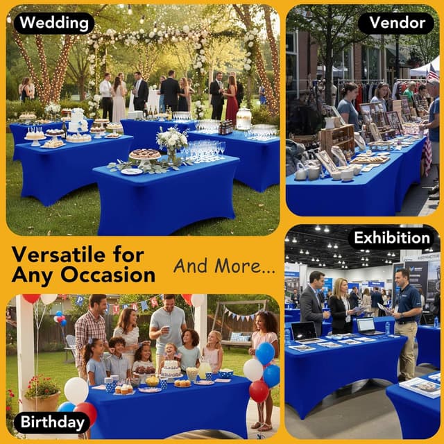 Detalle 1 de Dailyset 6-Pack Spandex Tablecloths for 6ft