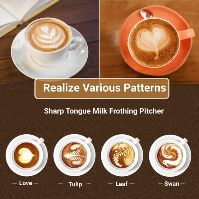 Thumbnail 6 de Milk Frothing Pitcher 20oz / 600ml with Latte Art Pen – Stainless Steel Steaming Jug (Milk Frother Cup)