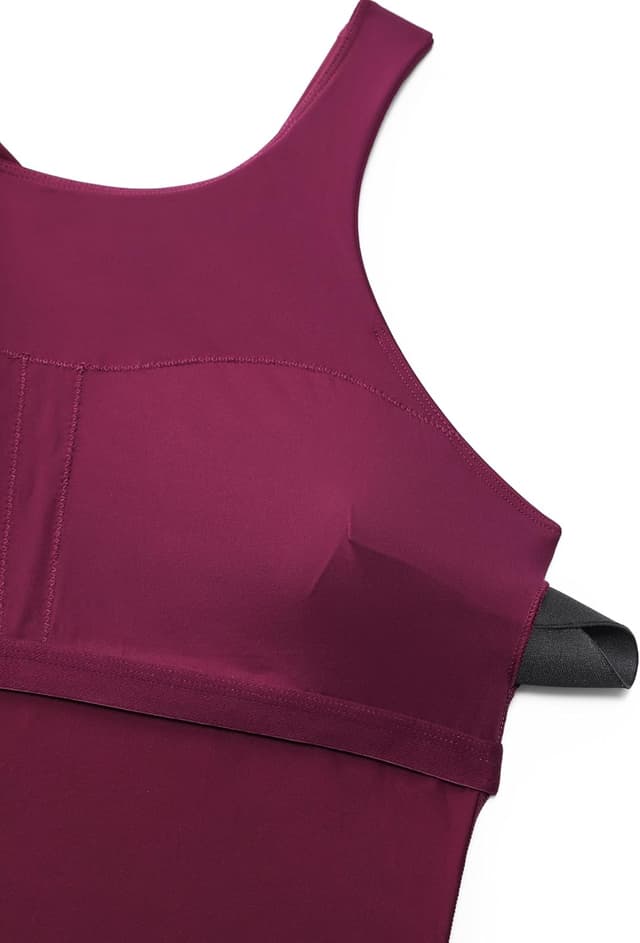 Detalle de CRZ YOGA Racerback Tankini à col montant – haut de tankini de bain avec coussinets amovibles
