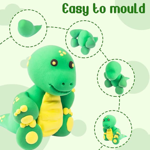 Detalle de FUONCEDE Modelliermasse lufttrocknend 72 Stück – 36 Farben, Werkzeuge & Projekthandbuch