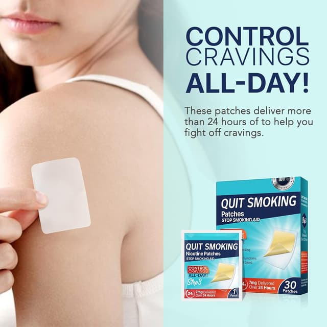 Detalle de Step 3 Quit Smoking Patches (7mg) — 30 Count Nicotine Stop-Smoking Aid Patches for a 3-Step Plan