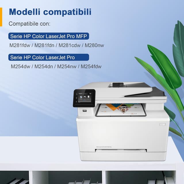 Detalle de Palmtree 203X CF540X toner compatibile per HP 203X / HP 203A: 4-pack Nero, Ciano, Magenta, Giallo