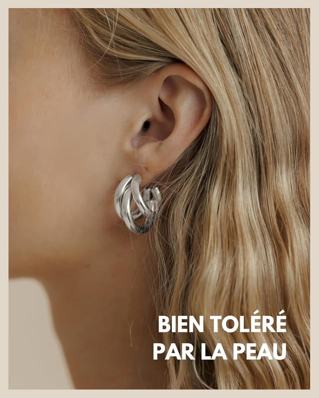 Detalle 2 de Créoles Triple 20 mm Or 18K