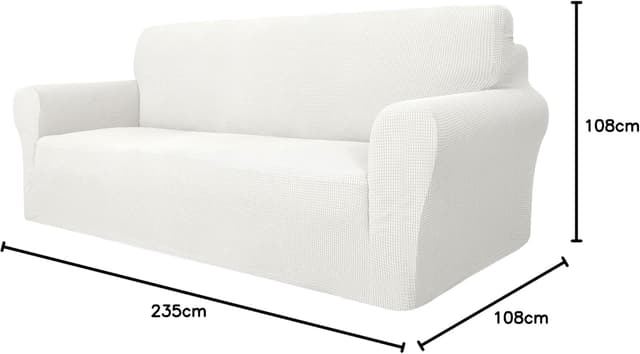 Thumbnail 6 de Ystyle housse canapé 3 places blanche