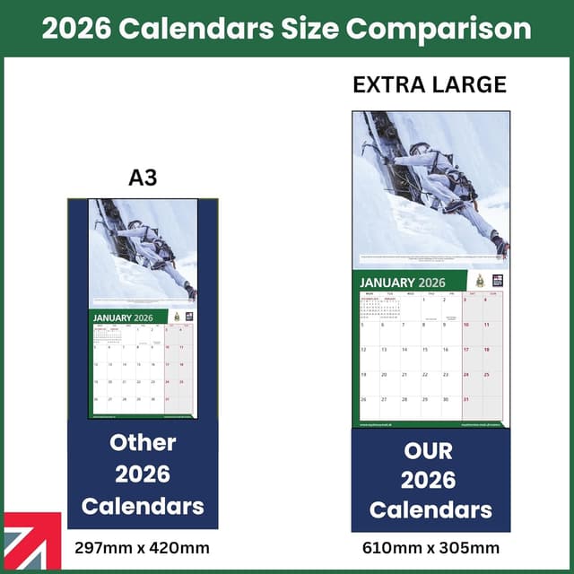 Detalle de ALLTRADE Calendar 2026 Royal Navy Marines Official – eco-friendly UK-made desk or wall calendar