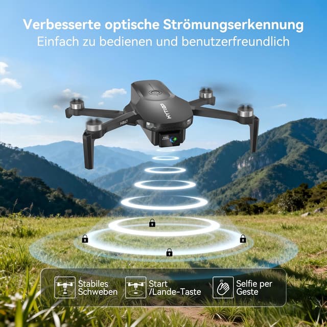 Detalle de H867 Drohne mit Kamera 4K – faltbarer Quadrocopter für Einsteiger (bis 36 Minuten, 2 Akkus)