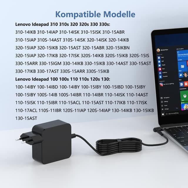 Detalle 2 de Lenovo Ideapad 45W Ladekabel ADL45WCG