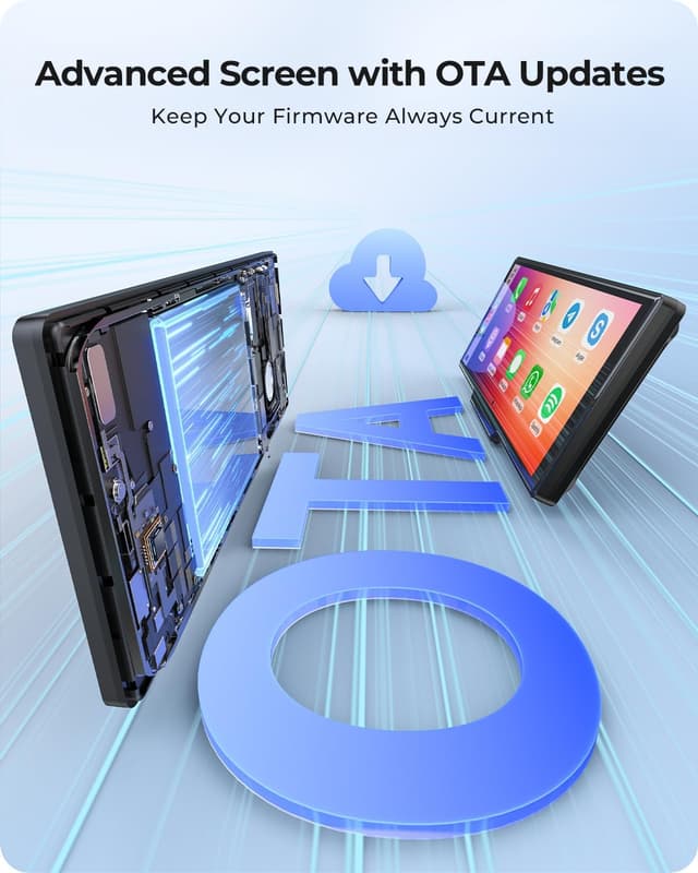 Detalle 2 de 9.26-inch Wireless Portable CarPlay Screen with Dual Dash Cam (4K Front + HD Rear) and OTA updates