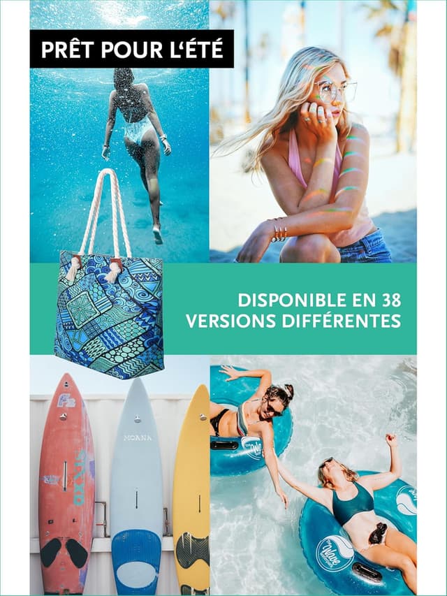 Detalle de DonDon grand sac de plage 58 x 38