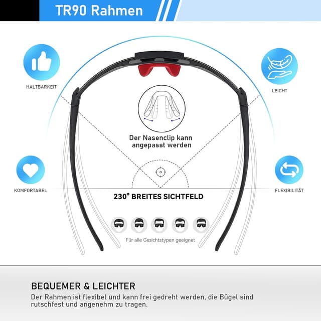 Detalle 2 de suoso Sportbrille mit UV400 für Sport
