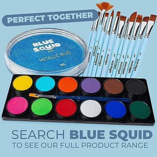 Thumbnail 5 de Blue Squid PRO Schminke Face Paint Metallic Blau 30 g