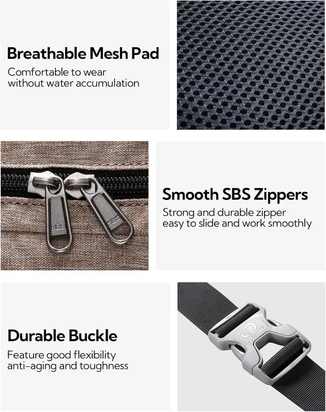 Thumbnail 5 de WATERFLY Bauchtasche Gürteltasche für Damen & Herren – Sport-Hüfttasche für Laufen, Fitness & Wandern in Khaki