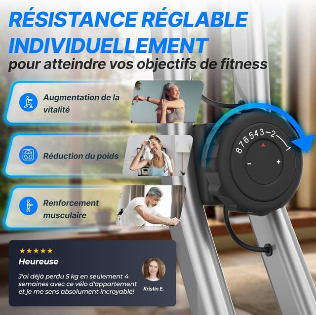 Detalle 2 de Vélo d’appartement pliable Ultrasport F-Bike