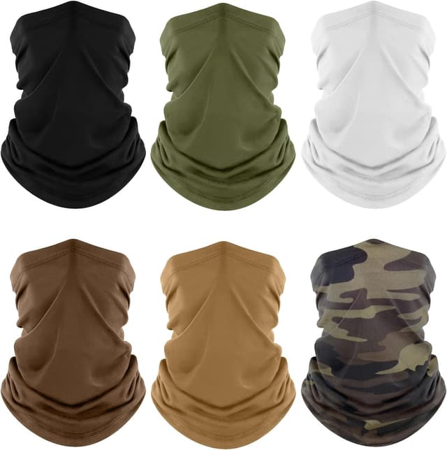 Detalle de Fuinloth Neck Gaiter 6-Pack Cooling UV Protection Bandana Face Mask Gator Scarf