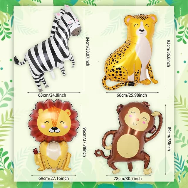 Detalle de Dschungel Ballon-Set 2. Geburtstag mit Safari-Motiven