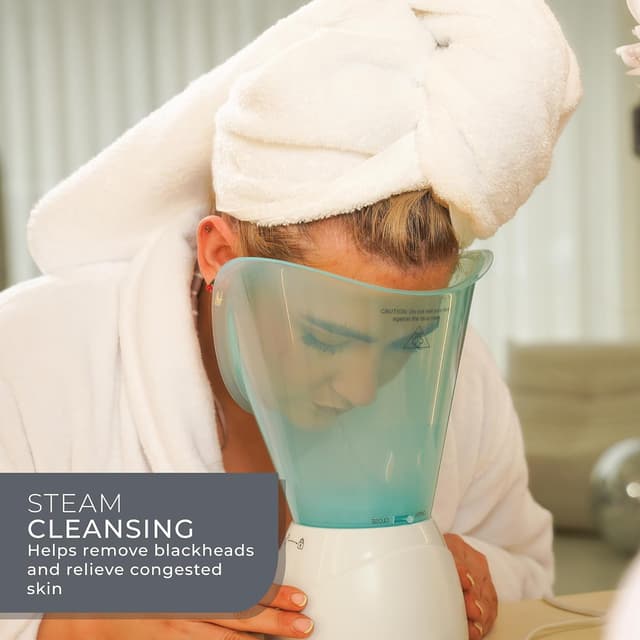 Detalle de Bauer Professional Facial Spa Face Steamer and Nasal Inhaler Set for blackheads, blocked sinuses & aromatherapy tray