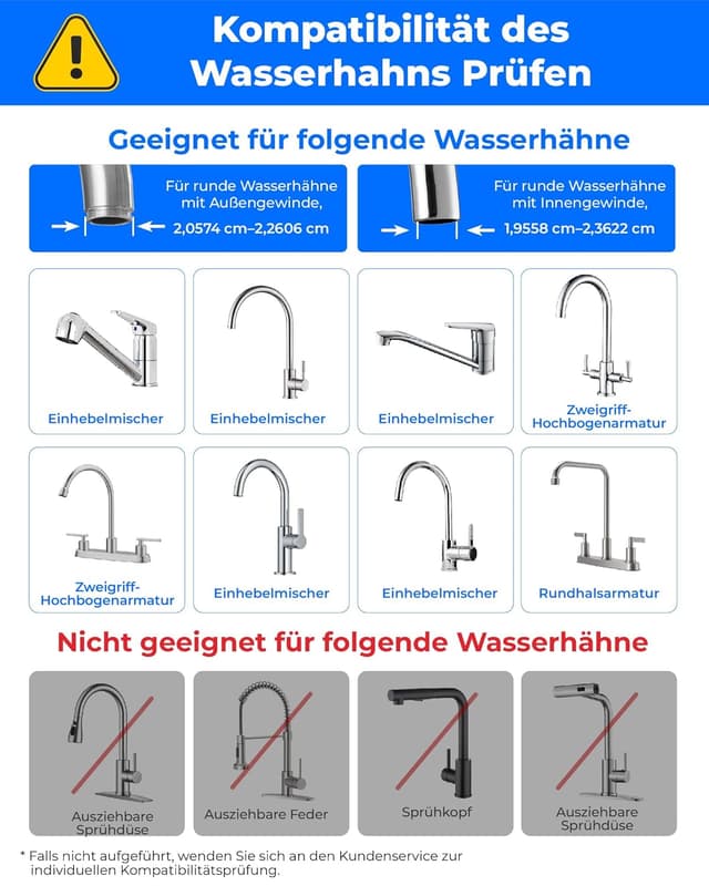 Detalle de Waterdrop Wasserfilter Wasserhahn mit Filterlebensdauer-Reminder: Kohleblock-System gegen Chlor, Schwermetalle & schlechten Geschmack