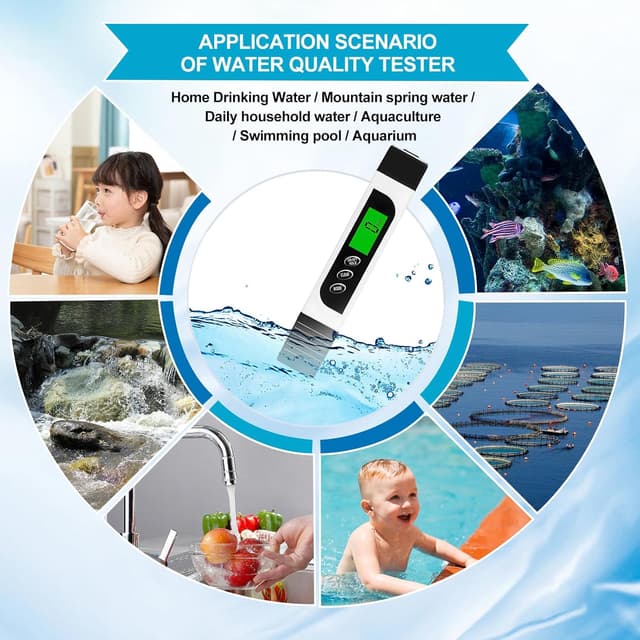 Thumbnail 6 de QNCIGER 3-in-1 Digital Water Quality Tester (TDS, EC & Temperature) for Aquariums, Pools & Hydroponics