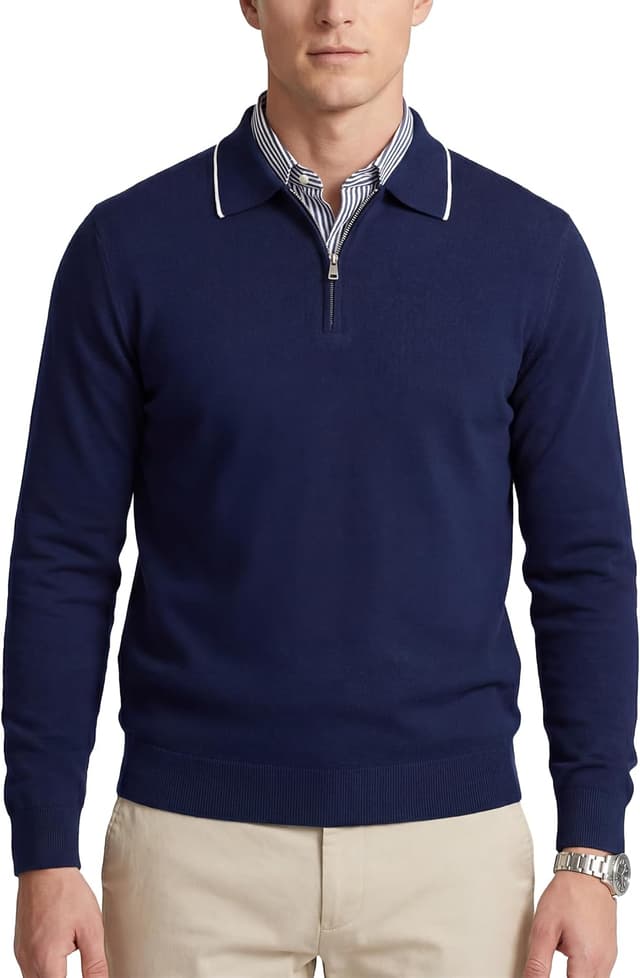 Thumbnail 6 de GLESTORE Herren Poloshirt: knitterarmes Kurzarmhemd mit Reißverschluss