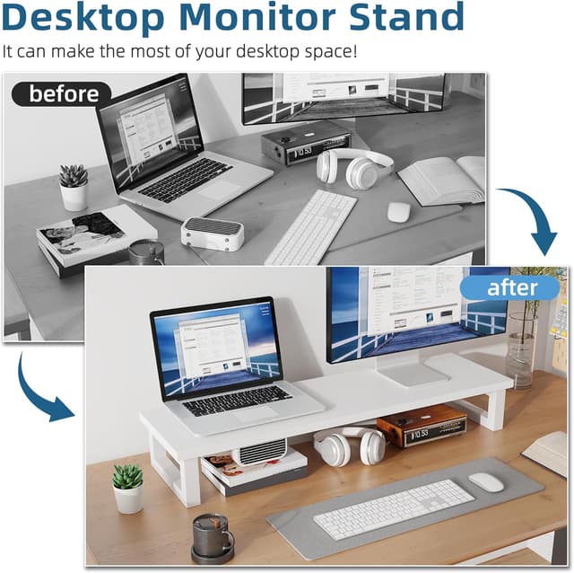 Detalle 2 de OYRREU Bildschirmerhöhung 12,5 cm für 2 Monitore 🖥