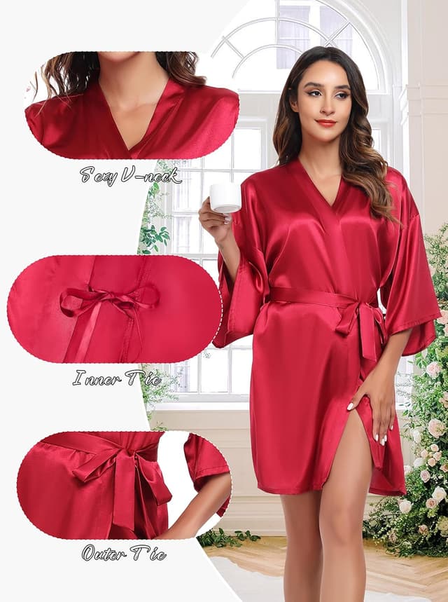 Detalle de Wikoan Peignoir Satin Femme S