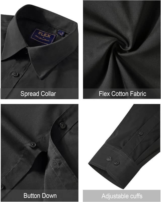 Detalle 1 de J.VER Men’s Long Sleeve Dress Shirt with Stain Shield, Stretch & Non-Iron finish