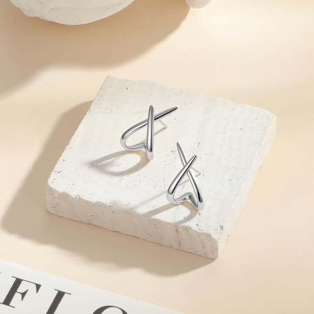 Detalle de Emibele Gold Ohrstecker für Frauen mit 14K Vergoldung und 925 Sterling-Silber Steckern