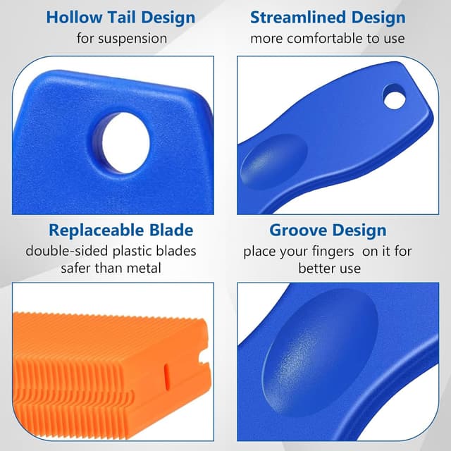 Thumbnail 2 de 2Pcs Plastic Scraper 100 blades — scraper kit