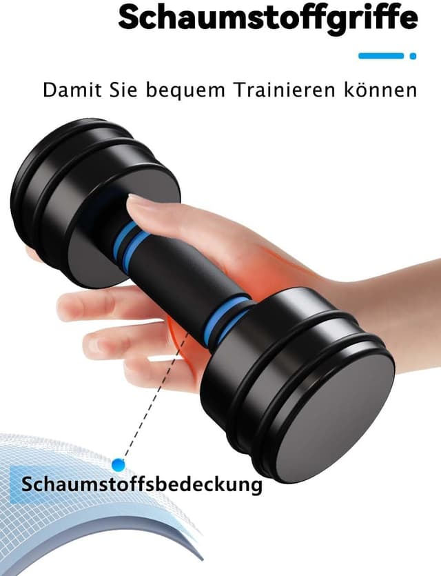 Detalle de Northdeer Steel Ultracompact Adjustable Chrome Dumbbells (2.5kg–25kg) with Foam Handles