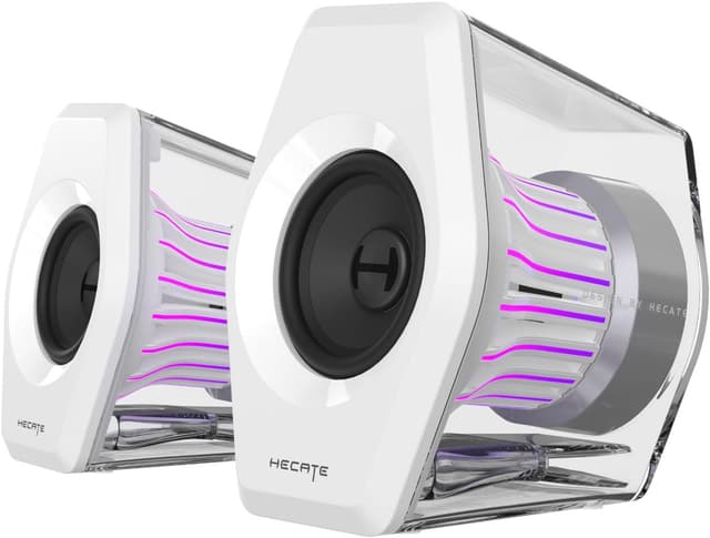 Detalle de Edifier G2000 Pro Bluetooth Computer-Lautsprecher mit 7.1 Virtual Surround, RGB und USB/AUX (Weiß)