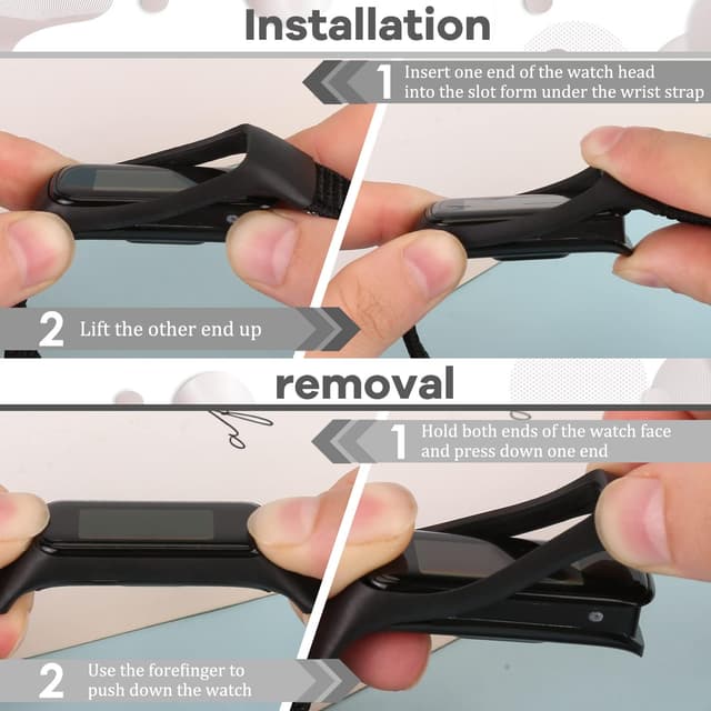 Detalle de Huamanlou Nylon-Armband kompatibel mit Samsung Galaxy Fit 2 (Sport-Ersatzarmband)