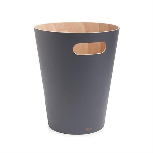 Imagen de Umbra Woodrow Cesto de basura 7.5L Natural y Gris carbón 🗑 en OfertitasTOP